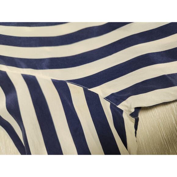 Vtg Mariano Rubinacci Women's Striped Silk Blazer Ivory & Blue Size IT 46 US 10 - Picture 7 of 7